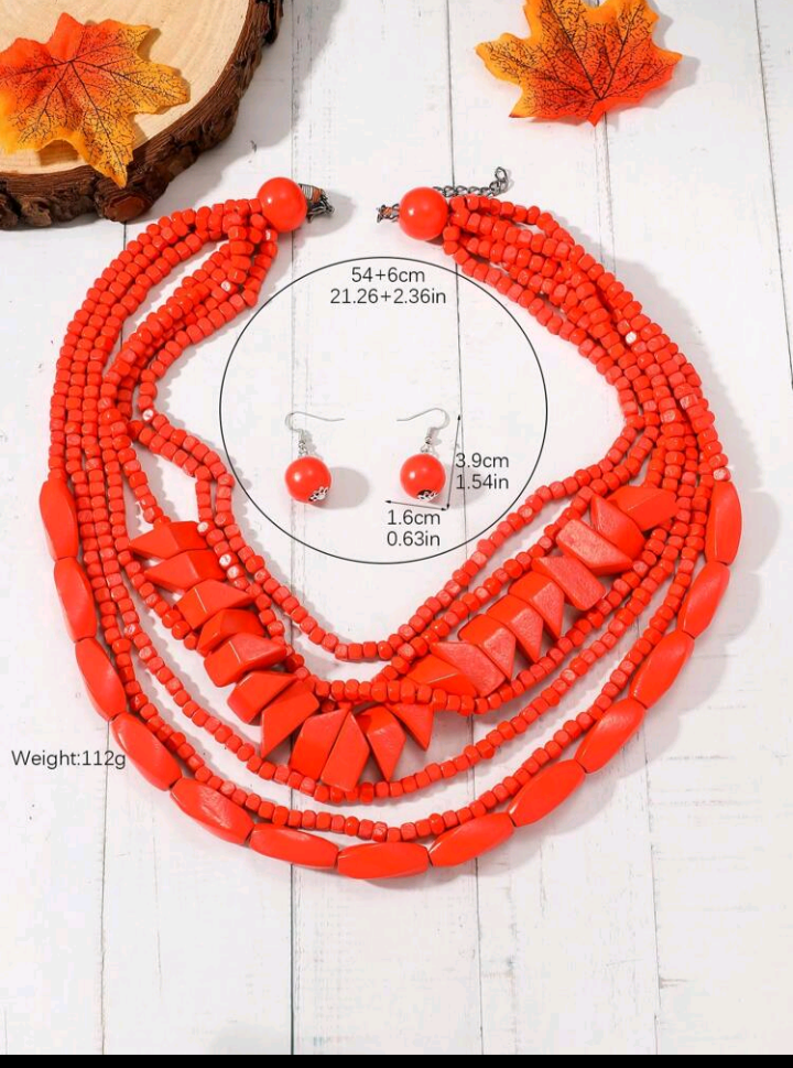 3 Pcs/Set Multiple Layers Beaded Pendant Personality Trendy Vintage Vacation Style”